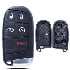 lot 8193 image: SUPALAND Key Fob Shell Case Replacement Fits for Jeep Grand Cherokee Compass Dodge Dart Durango Journey Chrysler 300 2014-2020 Keyless Entry Remote Control 5 Button Pad Cover Uncut Key