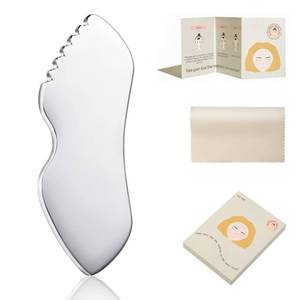 lot 8197 image: ALOYGUZ Stainless Steel Gua Sha Facial Tools Metal Detail Gua Sha Stone Body Lymphatic Drainage Massager Face Guasha Face Sculpting Tool Skin Care