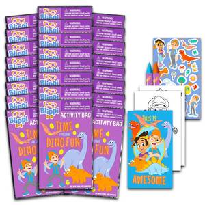 lot 8208 image: Blippi Birthday Party Favors Set - Bundle With 24 Play Packs for Kids  Mini Coloring Books, Stickers, and More for Goodie Bags (Party Supplies)