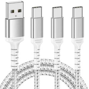 lot 8226 image: ULIFTUS 6FT USB C Charging Cable, 3-Pack Braided USB A to USB C Cable Fast Charging Type C Cord Compatible with Apple iPhone 15 ProMax, New iPad ProAir USB C Charger Cable 2m