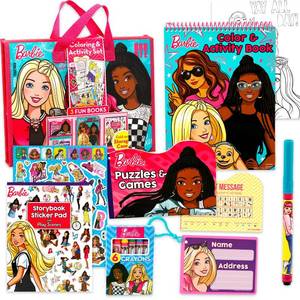 lot 8233 image: Barbie Ultimate Activity Set - Arts and Crafts Portfolio with Coloring Books, Stickers, Games, Puzzles, Drawing and More  Barbie Activities for Girls, Kids