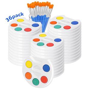 lot 8234 image: Mini Watercolor Paint Set for Kids.36 Pack Watercolor Paint Kids,5 Color Water Color set with Paint Brush and Palette Tray.DIY for Art Party Favors, Prizes,Birthday