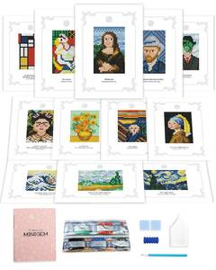lot 8243 image: Minigem 12pcs Small Diamond Painting Kits Small Diamond Art Kits, Quick & Classic Mini Diamond Painting Kits for Beginners 1-Hour Painting, Postcard-Style Diamond Art Square Drill Pocket-Sized 5x7in