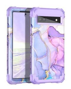 lot 8247 image: Hekodonk for Google Pixel 6A Case (2022),Heavy Duty Full Body Shockproof Protection Hard PlasticSilicone Rubber Hybrid 3 in 1 Protective Phone Case for Google Pixel 6A,Amethyst Purple