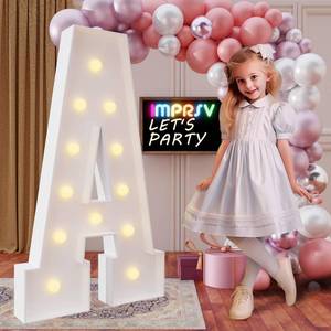 lot 8249 image: imprsv 4FT Marquee Light Up Letters for Birthday Party Decorations Marquee Letters for Marry Me Wedding Event Bridal Shower Baby Shower Anniversarty Party Decor,Letter A