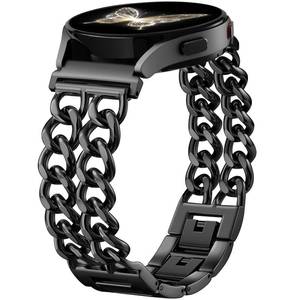 lot 8257 image: Stylish Metal Band Compatible with Samsung Watch Bands for Women 7 6 5 4 FE 40mm 44mm, Galaxy Active 2 Strap, 20mm Watch Band Replacement Bracele with Cute Double Chain Links for Samsung Watch Bands