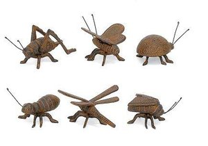 lot 8268 image: HomeOffice Set of 6 Cast Iron Good Luck Flower Garden Bugs Patio