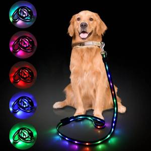 lot 8274 image: Upgrade 4 Ft Led Dog Leash, 12 Lighting Modes Light Up Dog Leash Rechargeable - 4 Ft Lighted Leashs for Night Walking Safety Glow in The Dark, Silicone Leashs for Small Medium Large Dogs