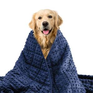lot 8279 image: yescool Weighted Blanket for Dogs, 5 lb Thunder Blankets Shirt for Dogs, 36 x 48 inch Medium Puppy Blanket for 45-65lb, Weighted Pet Blankets for Thunderstorms, Fireworks and Construction Noise, Navy