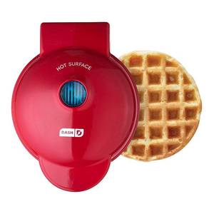 lot 8316 image: Dash - Mini 4  Waffle Maker Non Stick 350 Watts Red