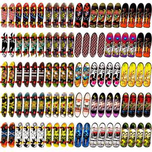 lot 8326 image: Hortsun Mini Finger Skateboard, Finger Boards Set with Double Sided Pattern Creative Novelty Birthday Party Favors Exchange Gift Goodie Bag Stuffers, Random Pattern