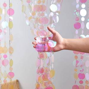 lot 8338 image: 20Pcs Sequin Beaded Curtain Doorway Beads Curtain Pink Room Decorations Easy Installation Used for Bedroom Closet Door Stage Festivals Wedding Christmas Supplies
