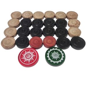 lot 8341 image: 24 Veneer wood Carrom Coins 8mm with 2 Striker Included  Professional Carom Board Game International Tournament Champion Coins  (Veneer Wood Coins 8mm - 24 coins 2 strikers)