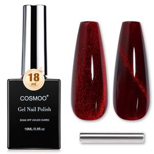lot 8342 image: Wine Red Cat Eye Gel Polish, Dark Red Gel Nail Polish, Cat Eye Glitter, Magnetic, Shimmer Nail Polish for Nail Salon & DIY at Home (Wine Red, 0.6 Fl Oz)