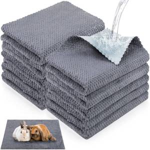 lot 8351 image: Vitalcozy 10 Pcs Guinea Pig Cage Liners Washable Rat Bedding for Guinea Pigs Controlling Absorbent Waterproof Pee Pads Blanket for Rabbits Hamster Small Animals Chinchilla(18 x 24 Inch,Gray)