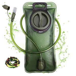 lot 8356 image: Hydration Bladder, 1.5L Water Bladder for Hiking Backpack, BPA-Free Leak Proof Water Reservoir Storage Bag, Water Pouch Hydration Pack Replacement for Camping Cycling Running, Military Green