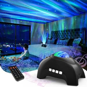 lot 8373 image: AIRIVO Northern Lights Aurora Projector, Star Projector Music Speaker, White Noise Night Light Galaxy Projector for Kids Adults, for Home Decor BedroomCeilingParty (Black)