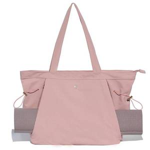 lot 8375 image: ESVAN Tote Bag with Yoga Mat Carrier Pocket for Women Shoulder Bags Drawstring for Office Workout Travel Carryall Pilates Gym and Beach