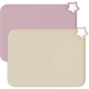 lot 8376 image: Moonkie Silicone Placemats for Baby &amp Kid, Stain-Proof Non-Slip Toddler Food Mats Eating Table Mat with 2 Packs EtherSage