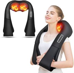 lot 8381 image: AERLANG Shiatsu Back and Neck Massager, Back Massager Deep Tissue Kneading Neck and Shoulder Massage with Heat, Electric Massage Pillow Fathers Day Gift Ideas from Daughter Son(NOT Cordless)