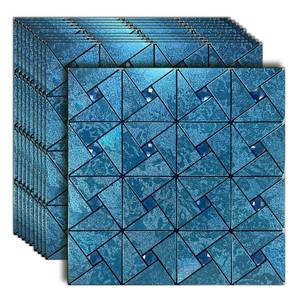 lot 8384 image: sanyeskkiy 10 Sheets Peel and Stick Backsplash Tile, Self-Adhesive Mosaic Tile, Stick on Kitchen, Bathroom Vanities, Fireplace D�cor, Laundry Table (10, Blue)