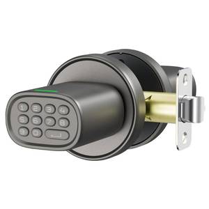 lot 8385 image: ThorBolt Door Lock Knob with Keypad Keyless Entry Door Knob Electric Coded Indoor Door Knob for Interior Doors Thickness up to 2-14, Bedroom, Home Office, Garage, M1 Titanium
