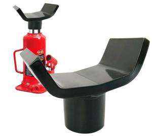 lot 8388 image: Bottle Jack Adapter Can Sit On Any Bottle Jack with 1.56 Lifting Platform Or Smaller Sizes. Axle Saddle for 2, 3, 4 Round Shaft Tubes and Square Shaft Tubes. (U-Shaped)