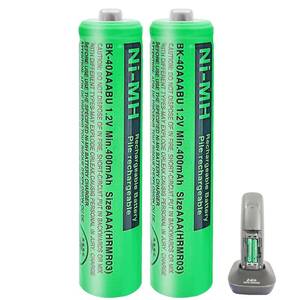 lot 8397 image: HIECTPRO BK-40AAABU NI-MH AAA Rechargeable Battery 1.2V 400mah 2Pack NiMH AAA Batteries for Panasonic Cordless Phones, Remote Controls, Electronics