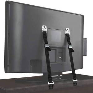 lot 8404 image: Heavy Duty Metal Anti Tip Straps - Adjustable Safety Furniture Wall Anchors for Baby Proofing Flat Screen TVs, Dressers, Bookcases, Cabinets - No Plastic Parts - Pack of 2