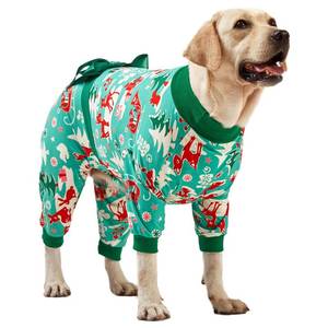 lot 8418 image: LovinPet Large Dog Christmas Pajamas for Dogs, Shirts for Big Dogs Xmas Holiday Costume Lightweight Pullover, Christmas Critters Aqua Prints Large Dog Pjs, Pitbull Dog Onesie, Pitbull Pajamas, XL