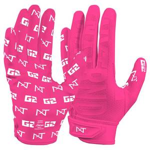 lot 8427 image: Nxtrnd G2 Pro Football Gloves, Mens Ultra Sticky Elite Receiver Gloves (Pink, Medium)