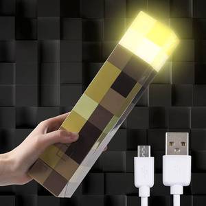 lot 8433 image: Saderoy Light-up Wall Torch - Batteries & USB Pluggable Night Lamp - Hand Held or Wall Mount Lighting Torch, FL-HTXYQ