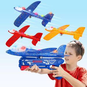 lot 8439 image: 3 Pack Airplane Launcher Toy, 12.6 Foam Glider Led Plane, 2 Flight Mode Catapult Plane for Kids Outdoor Sport Flying Toys Gifts for 3 4 5 6 7 8 9 10 12 Year Old Boys Girls