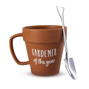lot 8447 image: Upper Midland Products Gardener Mug Coffee Plant Novelty Ceramic Mug & Shovel Spoon Gifts for Gardener Women, Man, Son & Daughter present for Nature Lovers, Holidays, Birthday Gifts