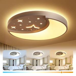 lot 8450 image: FAYOTAT 12 Inch Ceiling Light Fixtures, Creative Moon &amp Star Bedroom Ceiling Lights, 3 Color Temperature Selectable, Dimmable Ceiling Lights for Bedroom,Kids Room Kitchen Dining Room Round White
