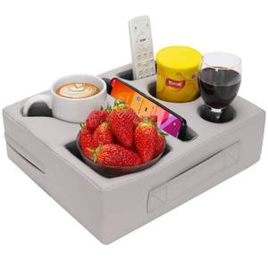 lot 8456 image: G GOOD GAIN Couch Cup Holder Pillow-Sofa Cup Holder Cozy Buddy  Bed Drink Caddy Holds Tablet, Remote, Snacks  Waterproof Anti-Spill Sofa Beverage Tray for Car, Beach, Picnic, Boat, RV(Light PUGrey)