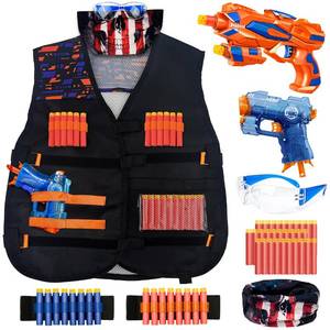 lot 8458 image: Tactical Vest Kit for Kids Compatible with Nerf Action Vest Set for Boys Ages 5-12 Easter Basket Stuffers &amp Birthday Gifts Vest, Toy Guns, 30 Darts, Goggles, Wristbands, Mask