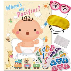 lot 8463 image: ADJOY Pin The Pacifier on The Baby Game - Baby Shower Party Favors Dummy Pin Game&nbsp
