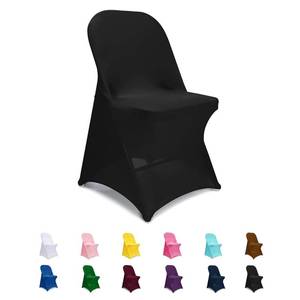 lot 8471 image: ManMengJi Black Folding Chair Covers, Spandex Folding Chair Covers 20 PCS, Banquet Chair Slipcovers for Party, Wedding, Holidays, Celebration