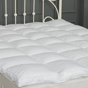 lot 8473 image: SUFUEE King Mattress Topper Down Alternative Overfilled 2 Thick Mattress Pad Soft Fluffy and Warm Mattress Cover Hotel Quality Pillow Top
