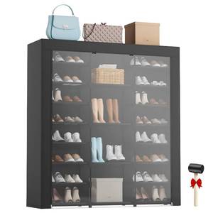 lot 8481 image: LVNIUS 9-Tier Large Tall Shoe Rack with Covers 40-46 Pairs, Sneaker Rack Organizer Shoes Cabinet Closed Shelves Shoe Stand Holder for Garage Bedroom