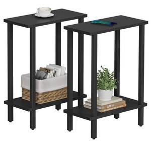 lot 8496 image: TUTOTAK Small Side Table, Narrow End Table, Set of 2, Skinny Sofa Table, Slim Nightstand, Couch Table, Living Room, Bed Room, Black TB01BK0622