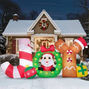 lot 1193 image: JOYIN Christmas Inflatable Decoration, Blow Up Joy with Santa with Build-in LEDs for Xmas Party Outdoor Decor, Christmas Inflatable Decoration for Outdoor Yard Garden Lawn Xmas Decor