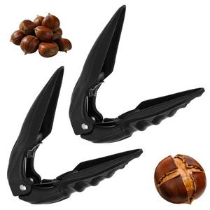 lot 1216 image: 2pcs Chestnut Peeler Tools, Plastic and Alloy Chestnut Cracker Cutter Tool with Slicer Sharp Blades Automatic Spring & Non-Slip Tray for Nuts Easy Kitchen Shelling Opener