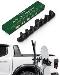 lot 1236 image: Magnetic Ski Holder for Side of Car Strips Magnetic Snowboard Mount Prevent Ski and Snowboard from Tipping Over Protects Vehicle from Scratches - Snowboard Accessories(Black)