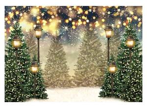 lot 1240 image: Allenjoy 7x5ft Winter Forest Landscape Photography Backdrop Glitter Spot Xmas Green Pine Trees Snowy Wonderland Background for Christmas New Year Party Decor Banner Portrait Photo Booth Props