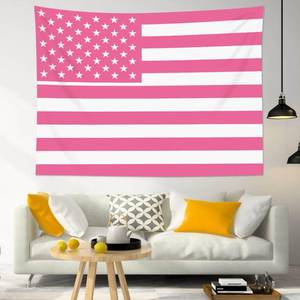 lot 1261 image: WEENEO Pink American Flag Tapestry Wall Hanging 60 x 40 Inch Funny Light Pink Striped Backdrop Poster for Home College Party Decor,Vivid Color Flag Backgrounds Tapestries for Outdoor Indoor Photoshoot