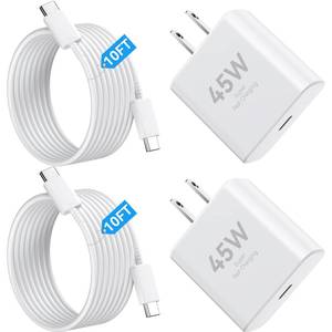 lot 1263 image: iPhone 17 Pro Max Charger Fast Charging, 45W Super Fast USB C Charger for iPhone 17 Charger Block with 10ft Type C Cord for iPhone 1717 Pro17 Pro MaxAir, for iPhone 16 15 Pro Max Plus,iPad, Galaxy