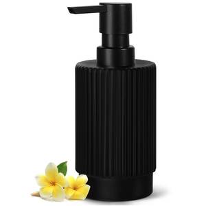 lot 1274 image: VIMERPA Black Soap Dispenser, 11 fl oz Hand Soap Dispensers for Bathroom, Matte Black Ribbed Glass Dish Soap Dispenser for Kitchen with Pump, Modern Refillable Liquid Soap Pump Bottle