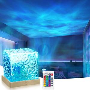 lot 1282 image: VoMii Ocean Wave Projector Light,16 Colors Luminorthe Cube Lamp with Dynamic Wave Effect,Northern Lights Projector Ambient Lighting with Remote for Bed Room Classroom Decor